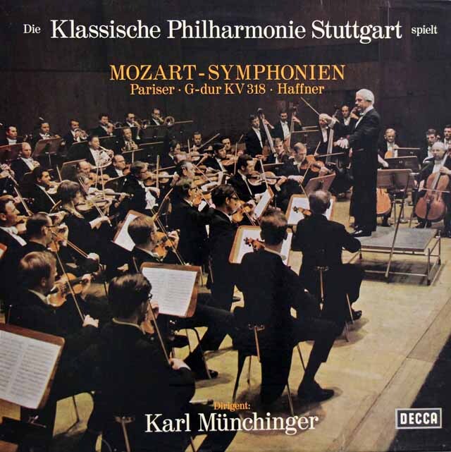 ミュンヒンガーのモーツァルト/交響曲第31番「パリ」、第35番「ハフナー」、第32番　独DECCA　3691　LP レコード