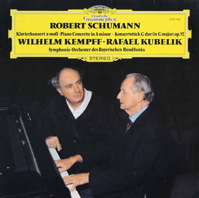 ケンプ、クーベリックのシューマン/ピアノ協奏曲ほか　独DGG　3691　LP レコード