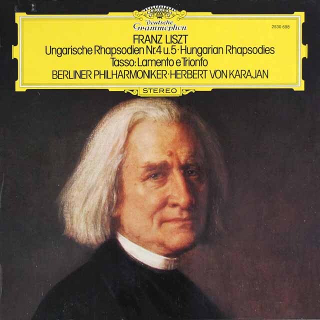 カラヤンのリスト/ハンガリー狂詩曲第4番、5番ほか　独DGG　3691　LPレコード