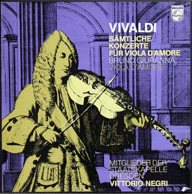 ジュランナ、ネグリのヴィヴァルディ/ヴィオラ・ダモーレ協奏曲全集　蘭PHILIPS　3691　LP レコード