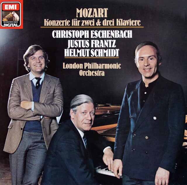 エッシェンバッハ、フランツ、シュミットのモーツァルト/2台、3台のためのピアノ協奏曲　独EMI　3624　LP レコード
