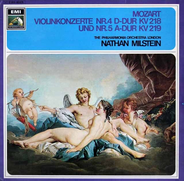 ミルシュタイン、ラインスドルフのモーツァルト/ヴァイオリン協奏曲第4、5番　独EMI　3624　LP レコード