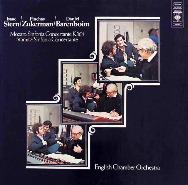 スターン、ズッカーマンのモーツァルト/協奏交響曲ほか　独CBS　3624　LP レコード