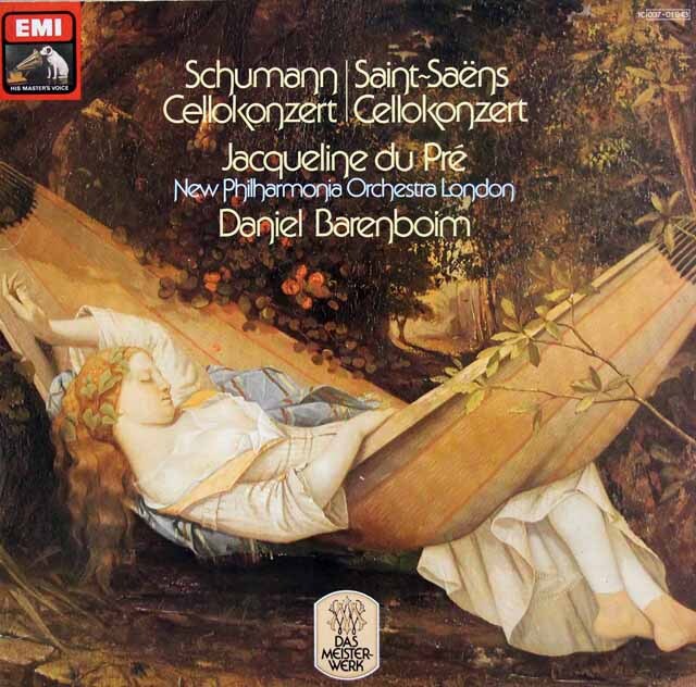 デュ・プレ、バレンボイムのシューマン、サン=サーンス/チェロ協奏曲集　独EMI　3626　LP レコード