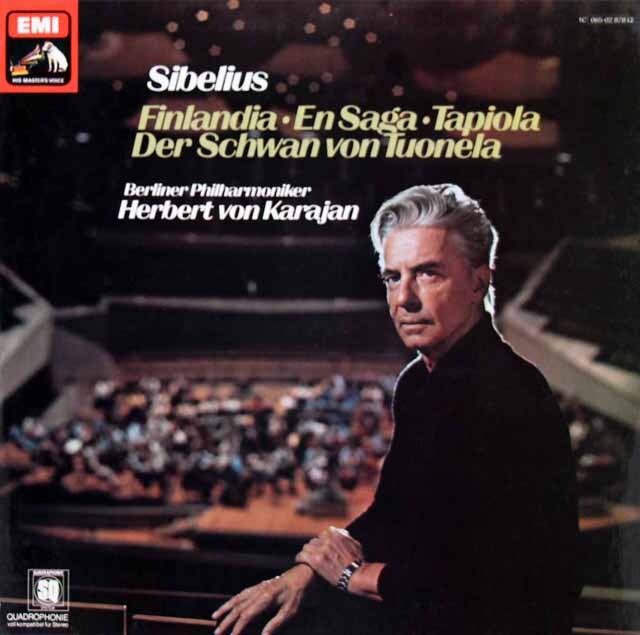 カラヤンのシベリウス/「フィンランディア」ほか管弦楽曲集　独EMI　3626　LP レコード