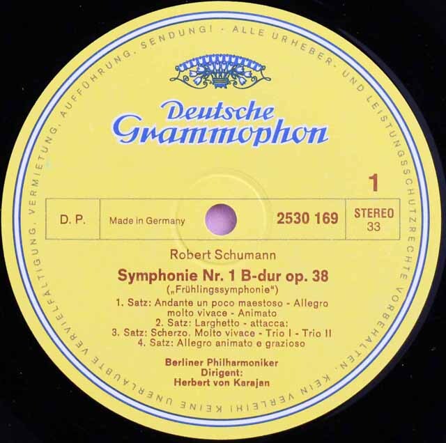 LP レコード カラヤンのシューマン/交響曲第1番「春」4番 独DGG 3324 LP レコード カラヤンのシューマン/交響曲第1番「春」4番 独DGG 3324