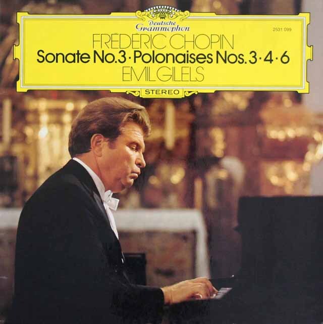 ギレリスのショパン/ピアノソナタ第3番ほか　独DGG　3690　LP レコード