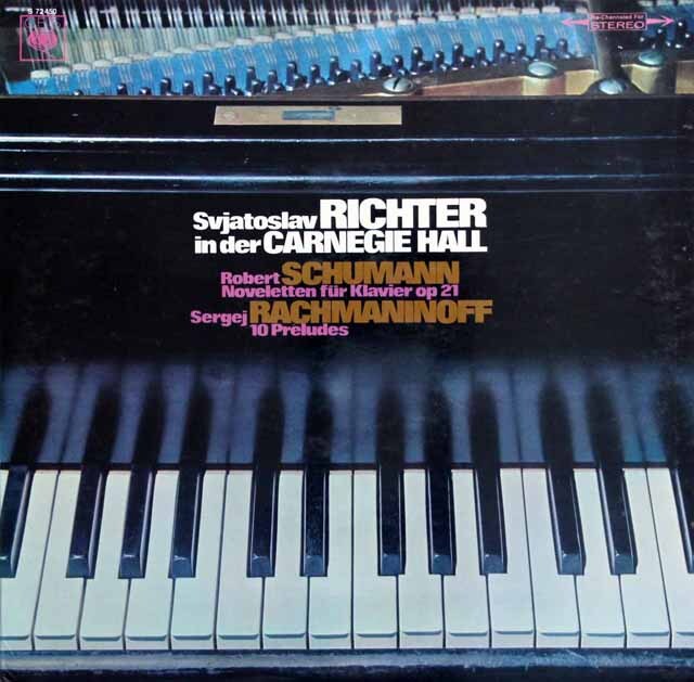 リヒテルのカーネギーホール・ライヴ(3)　シューマン/ノヴェレッテ、ラフマニノフ/前奏曲　独CBS　3689　LP レコード