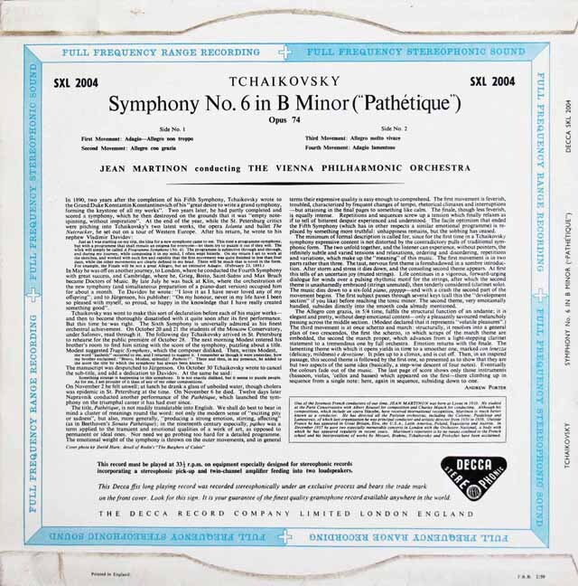 LP レコード マルティノンのチャイコフスキー/交響曲第6番「悲愴」 英  