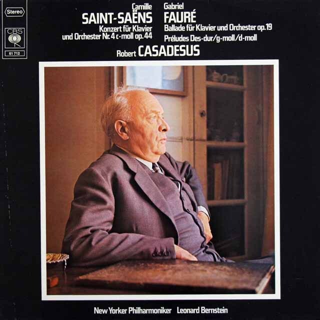 カサドシュ、バーンスタインのサン=サーンス/ピアノ協奏曲第4番ほか　独CBS　3689　LP レコード