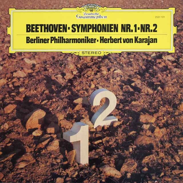 カラヤンのベートーヴェン/交響曲第1、2番　独DGG　3689　LP レコード