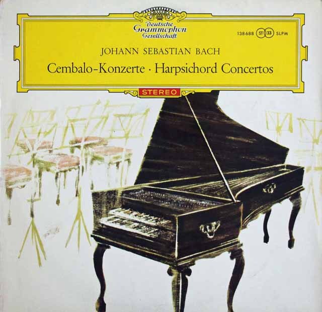 【赤ステレオ、独最初期盤】　マーロー、クック、ザイデンベルクらのバッハ/2台、3台、4台のチェンバロのための協奏曲　独DGG　3689　LP レコード