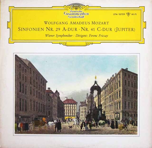 【モノラル】　フリッチャイのモーツァルト/交響曲第29、41番「ジュピター」　独DGG　3689　LP レコード