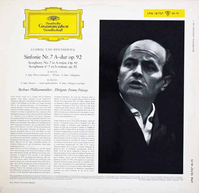 LP ベートーヴェン「交響曲 第7番」(ベーム ウィーン・フィル