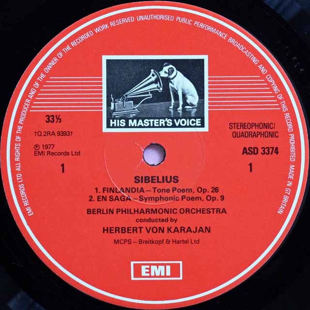 シベリウス・「フィンランディア」レコード LP レコード オリジナル盤 カラヤンのシベリウス