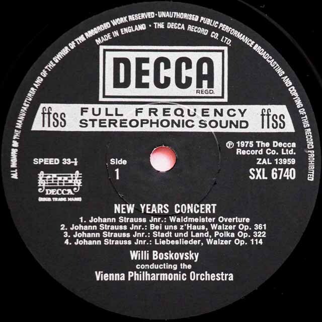 LP レコード オリジナル盤 ボスコフスキーのニューイヤー・コンサート