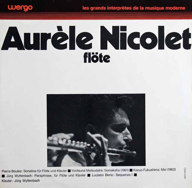 ニコレのブーレーズ/フルートとピアノのためのソナチネほか　独wergo　3688　LP レコード
