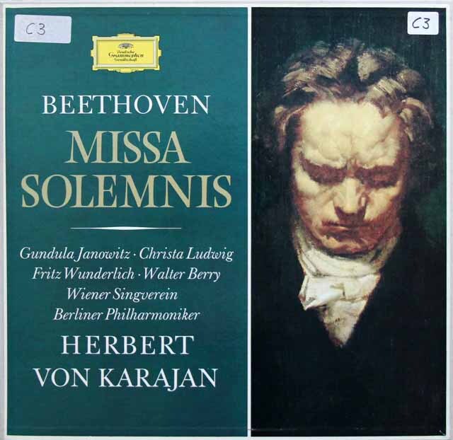 カラヤンのベートーヴェン/ミサ・ソレムニス　独DGG　3688　LP レコード