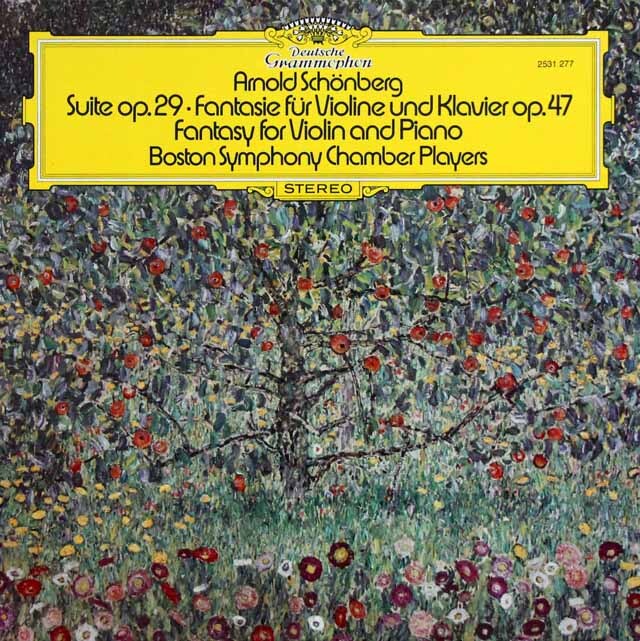 ボストン交響楽団室内アンサンブルのシェーンベルク/組曲、ヴァイオリンとピアノのためのファンタジー　独DGG　3688　LP レコード