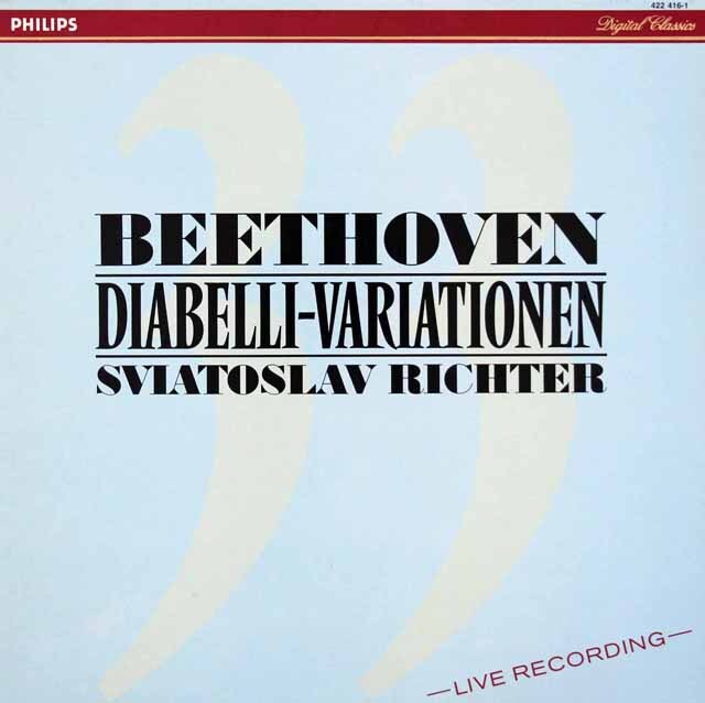 リヒテルのベートーヴェン/ディアベリ変奏曲　蘭PHILIPS　3688　LP レコード