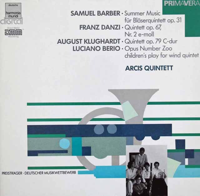 アルチス五重奏団のバーバー/「夏の音楽」ほか　独HM　3688　LP レコード