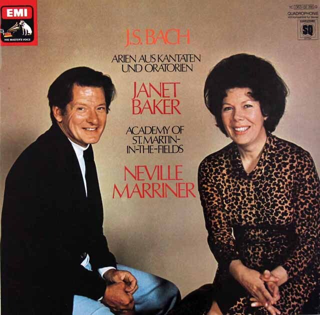 ベイカー、マリナーのバッハ/カンタータとオラトリオ・アリア集　独EMI　3688　LP レコード
