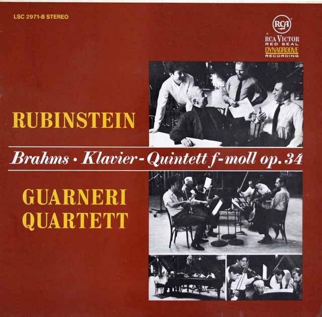 ルービンシュタイン、ガルネリ四重奏団のブラームス/ピアノ五重奏曲　独RCA　3331　LP レコード