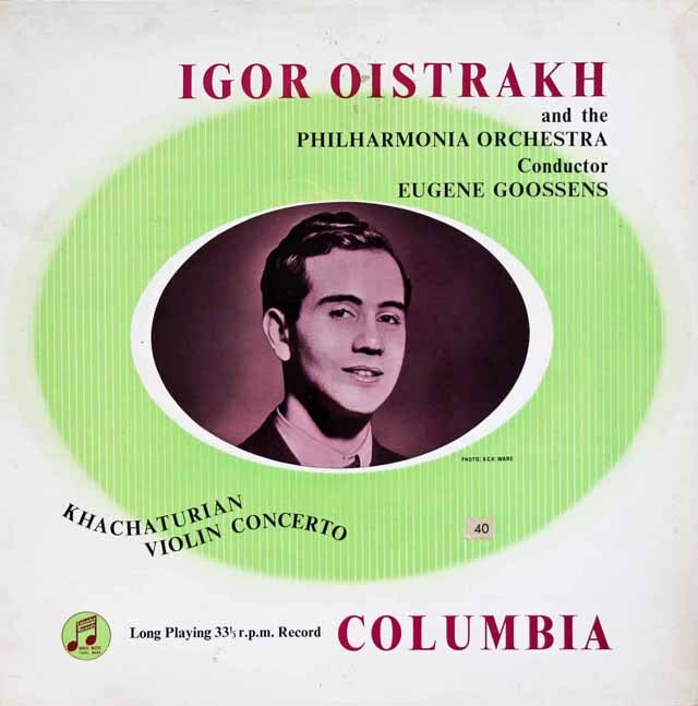 【オリジナル盤】　イーゴリ・オイストラフのハチャトゥリアン/ヴァイオリン協奏曲 　英Columbia   3688　LP レコード