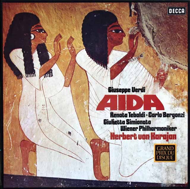 カラヤンのヴェルディ/「アイーダ」全曲　独DECCA　3331　LP レコード
