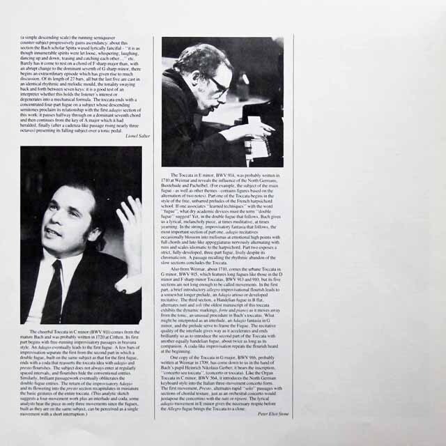 グールドのバッハ/パルティータとトッカータ集 独CBS 3690 LP レコード