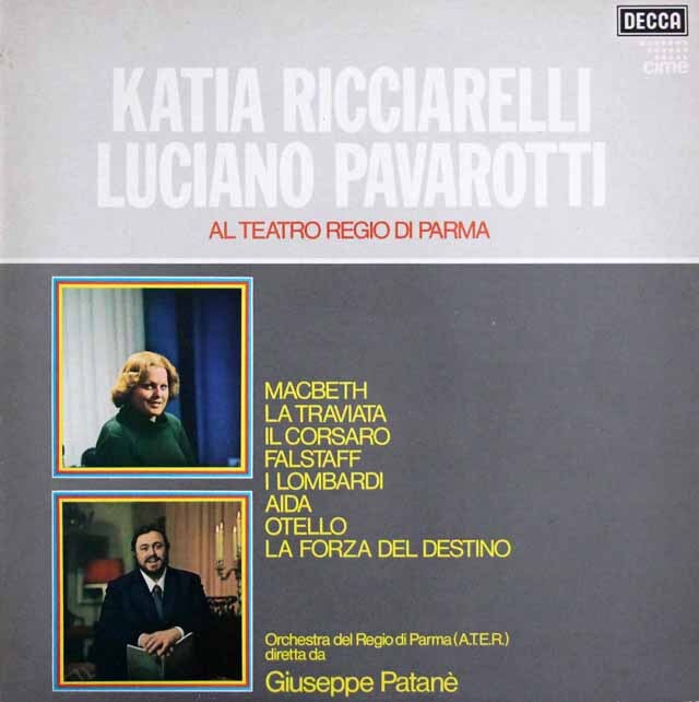 リッチャレッリ&パヴァロッティのヴェルディ/オペラ・アリア集　伊DECCA　3335　LP レコード