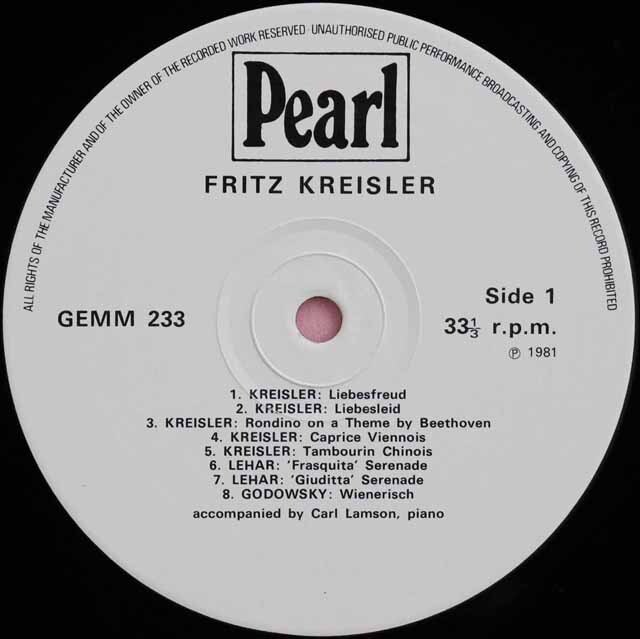 LP レコード クライスラー、アンコールを弾く （クライスラー自作自演