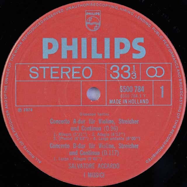 LP レコード アッカルドとイ・ムジチのタルティーニ