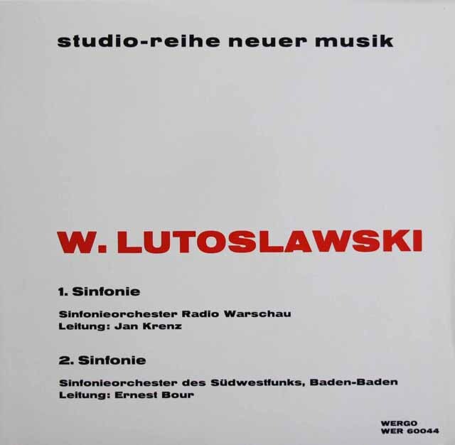 クレンツのルトスワフスキ/交響曲第1番ほか　独WERGO　3797　LP レコード