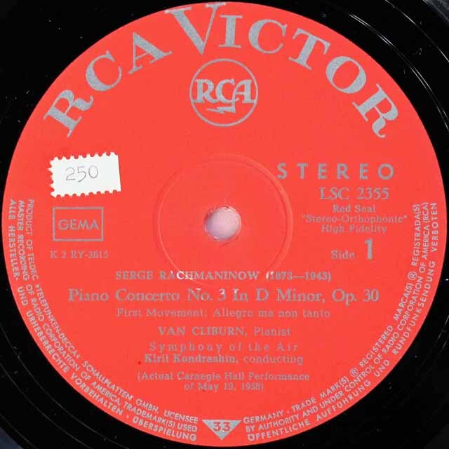 LP レコード クライバーン、コンドラシンのラフマニノフ/ピアノ協奏曲