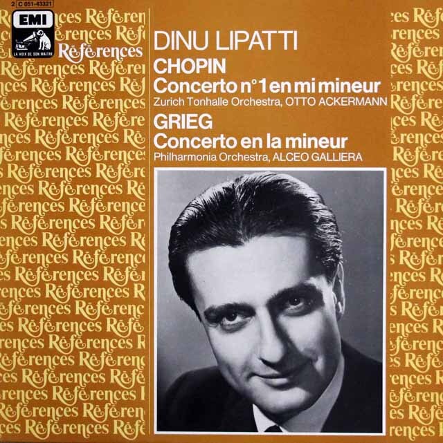 リパッティのショパン&グリーグ/ピアノ協奏曲集　仏EMI　3401　LP レコード