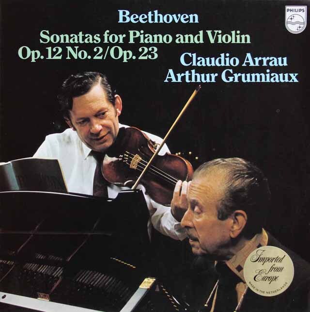 グリュミオー、アラウのベートーヴェン/ヴァイオリンソナタ第2、4番　蘭PHILIPS　3795　LP レコード