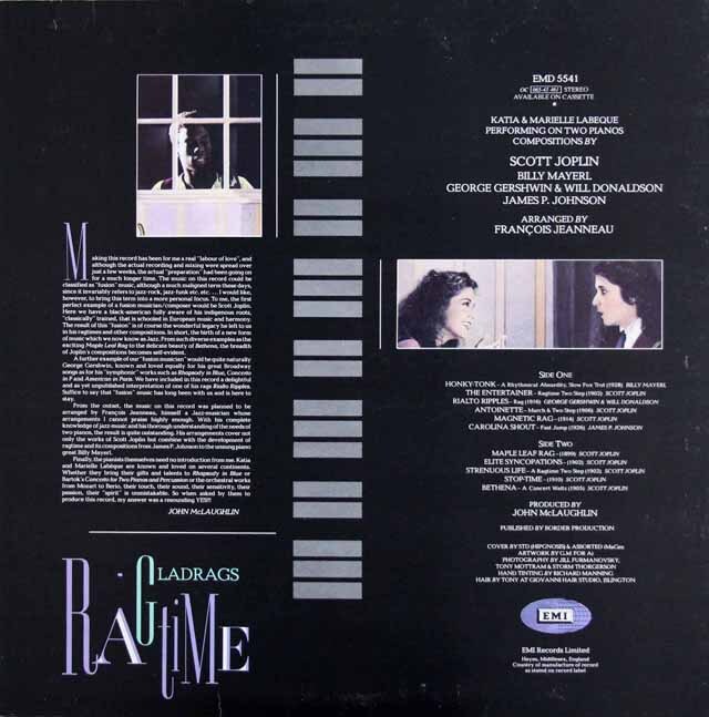 ラベック姉妹-愛のラグタイム LP レコード ラベック姉妹/愛のラグタイム 英EMI 3794