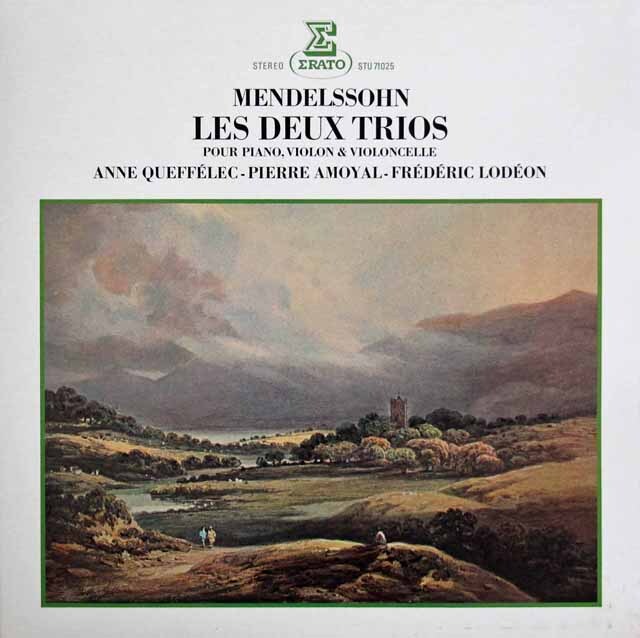 ケフェレック、アモイヤル、ロデオンのメンデルスゾーン/ピアノ三重奏曲第1、2番　仏ERATO　3794　LP レコード