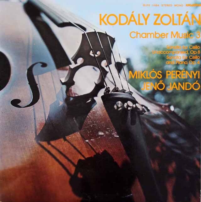 ペレーニ、ヤンドーのコダーイ/チェロソナタ嬰ヘ短調ほか　ハンガリーHUNGAROTON　3403　LP レコード