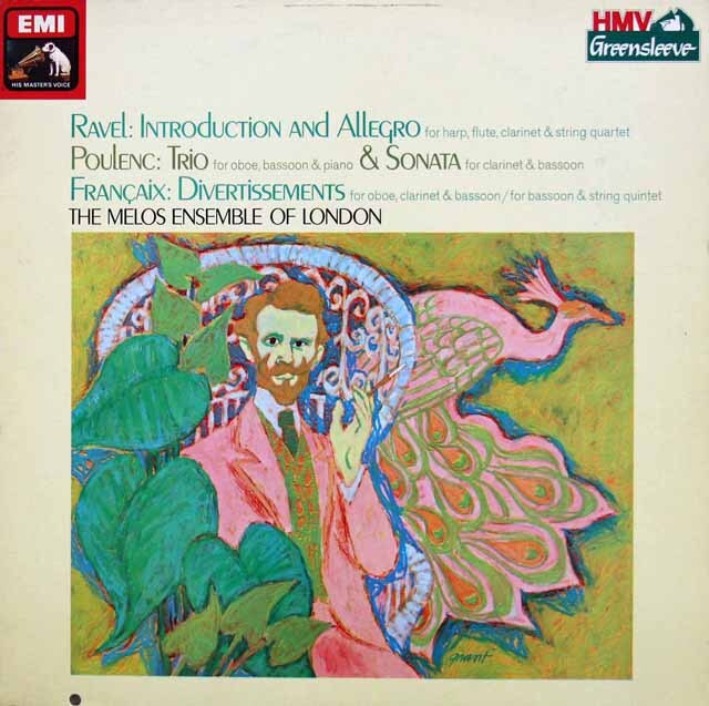 メロス・アンサンブルのメンバーによるラヴェル、プーランク、フランセ/室内楽曲集　英EMI　3794　LP レコード