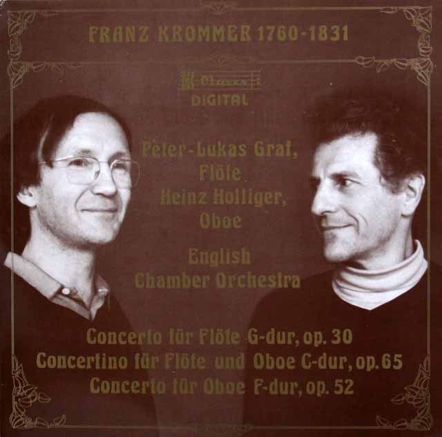 グラーフ&ホリガーのクロンマー/フルートとオーボエ協奏曲集　スイスClaves　3793　LP レコード