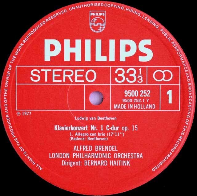 レコード　LP ベートーヴェン: ピアノ協奏曲第1番 LP レコード ブレンデル、ハイティンクのベートーヴェン/ピアノ