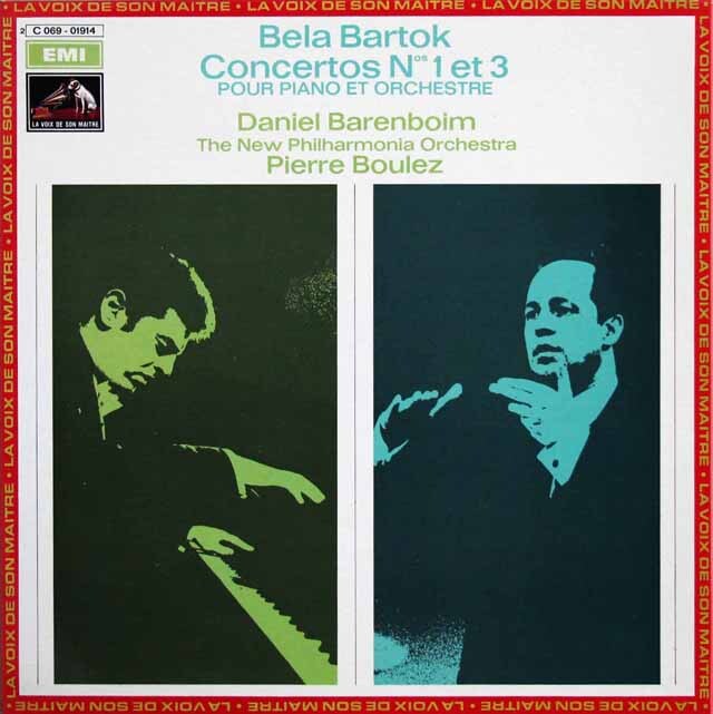 バレンボイム、ブーレーズのバルトーク/ピアノ協奏曲第1、3番　仏EMI　3793　LP レコード