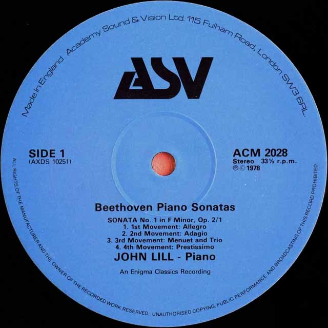 LP レコード ジョン・リルのベートーヴェン/ピアノソナタ全集（その1