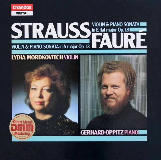 モルドコヴィチ、オピッツのR.シュトラウス、フォーレ/ヴァイオリン・ソナタ集　英Chandos　3793　LP レコード