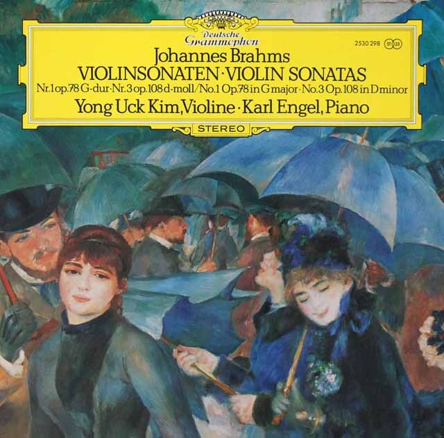 キム、エンゲルのブラームス/ヴァイオリンソナタ第1、3番　独DGG　3793　LP レコード