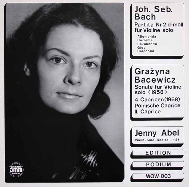 アベルのバッハ、バツェヴィチ/無伴奏ヴァイオリン作品集　独PODIUM　3899　LP レコード