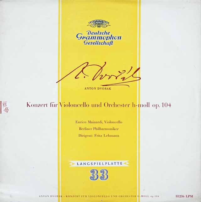 【フラット盤】　マイナルディのドヴォルザーク/チェロ協奏曲ロ短調　独DGG　3899　LP レコード