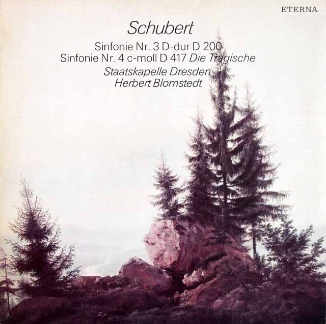 ブロムシュテットのシューベルト/交響曲第3、4番　独ETERNA　3899　LP レコード